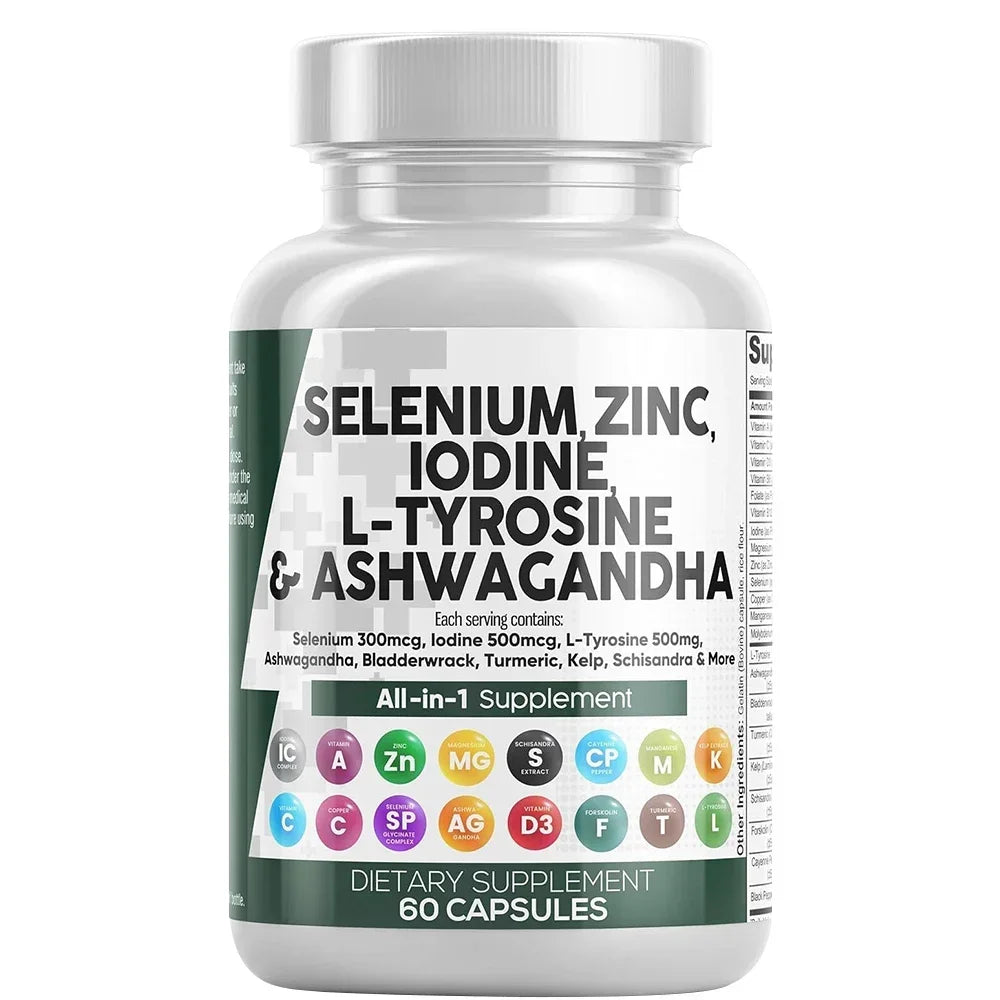 Thyroid Support Supplement for Men and Women - Promotes Thyroid Health and Metabolism - With Iodine, Zinc and Selenium